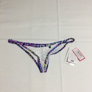 Wicked Weasel 229 Cheeky Bikini Bottom Women Small Multi White Mesh NWT